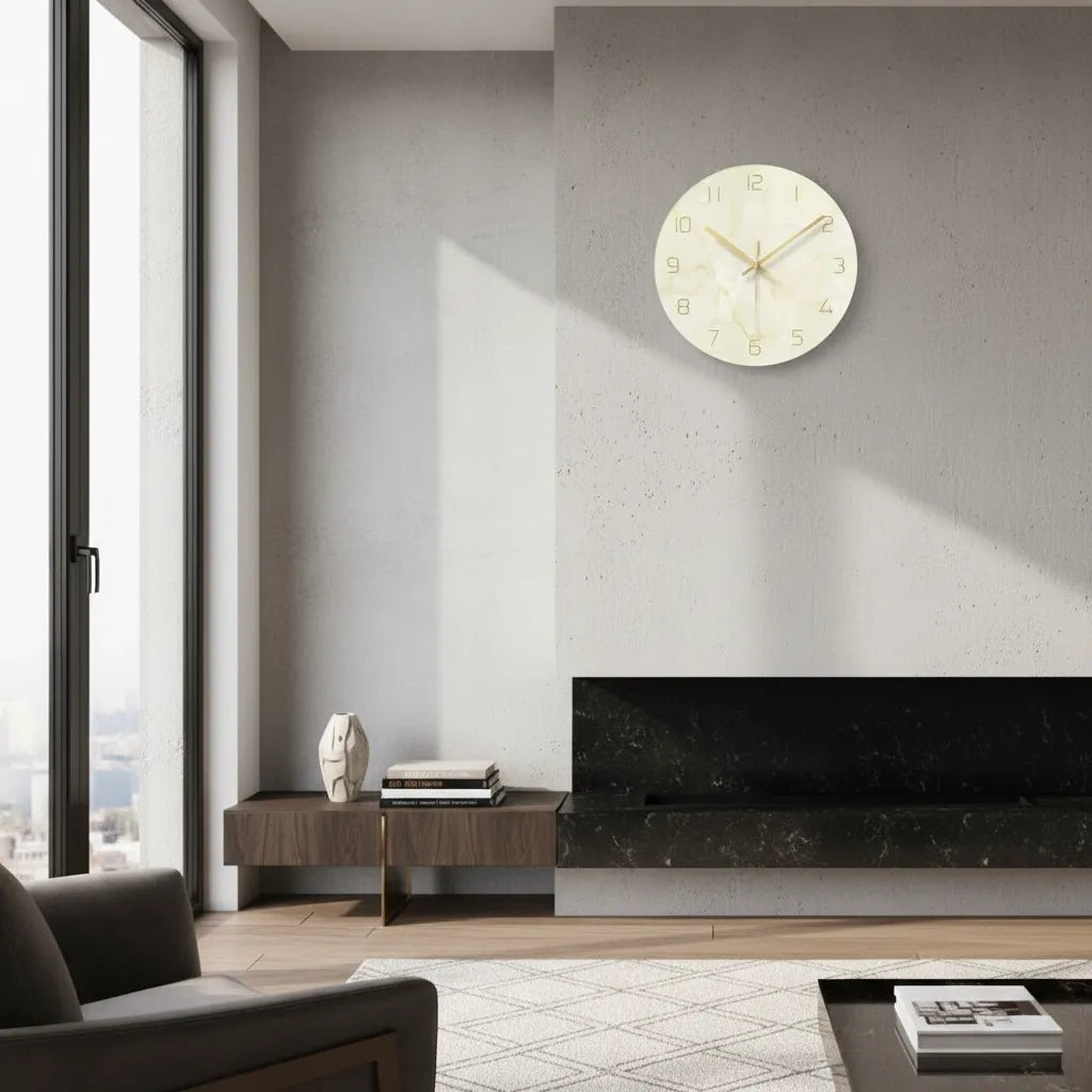 horloge murale design en verre