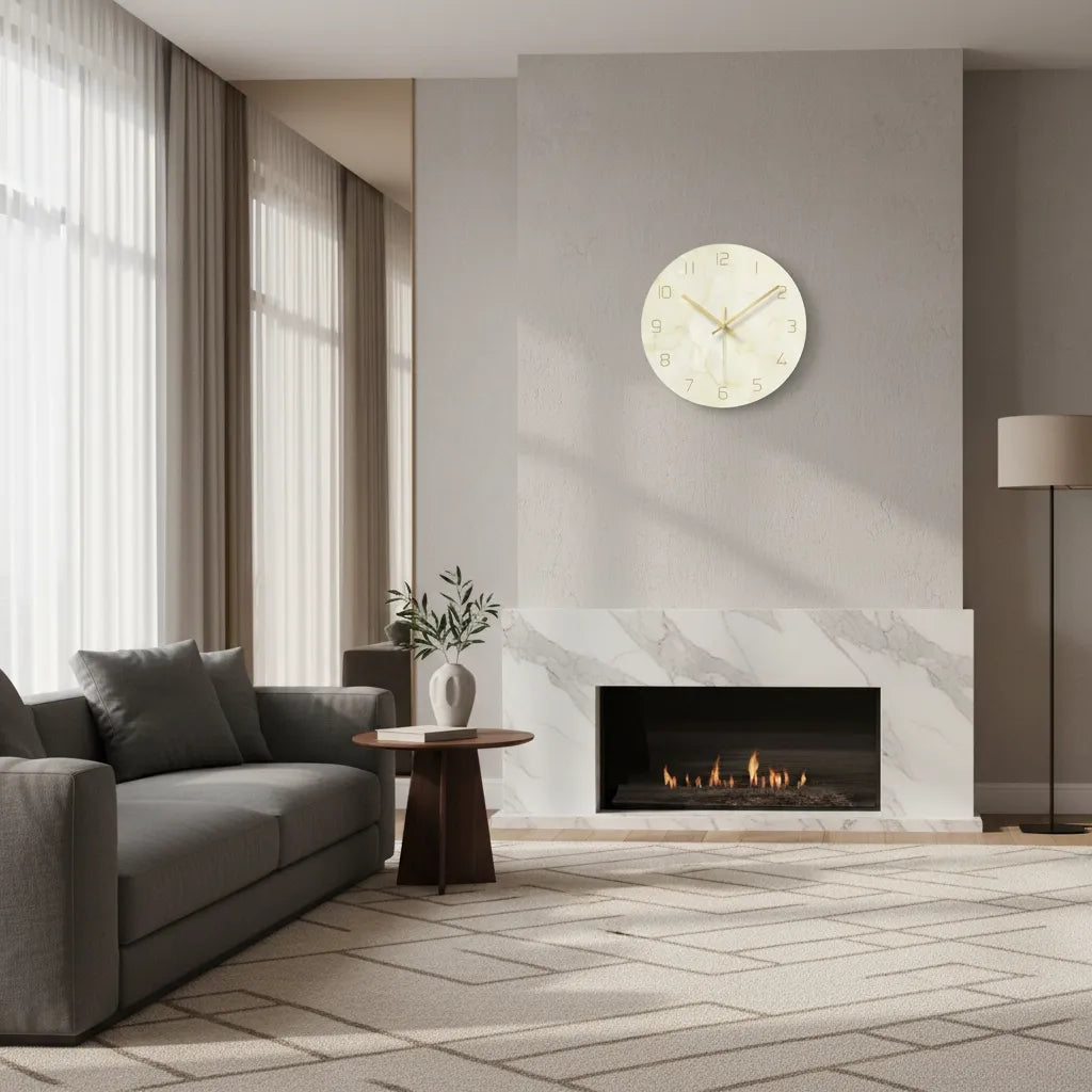 horloge murale design en verre