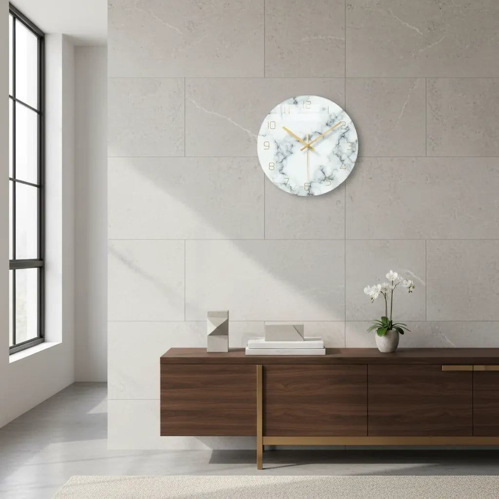 horloge murale design en verre