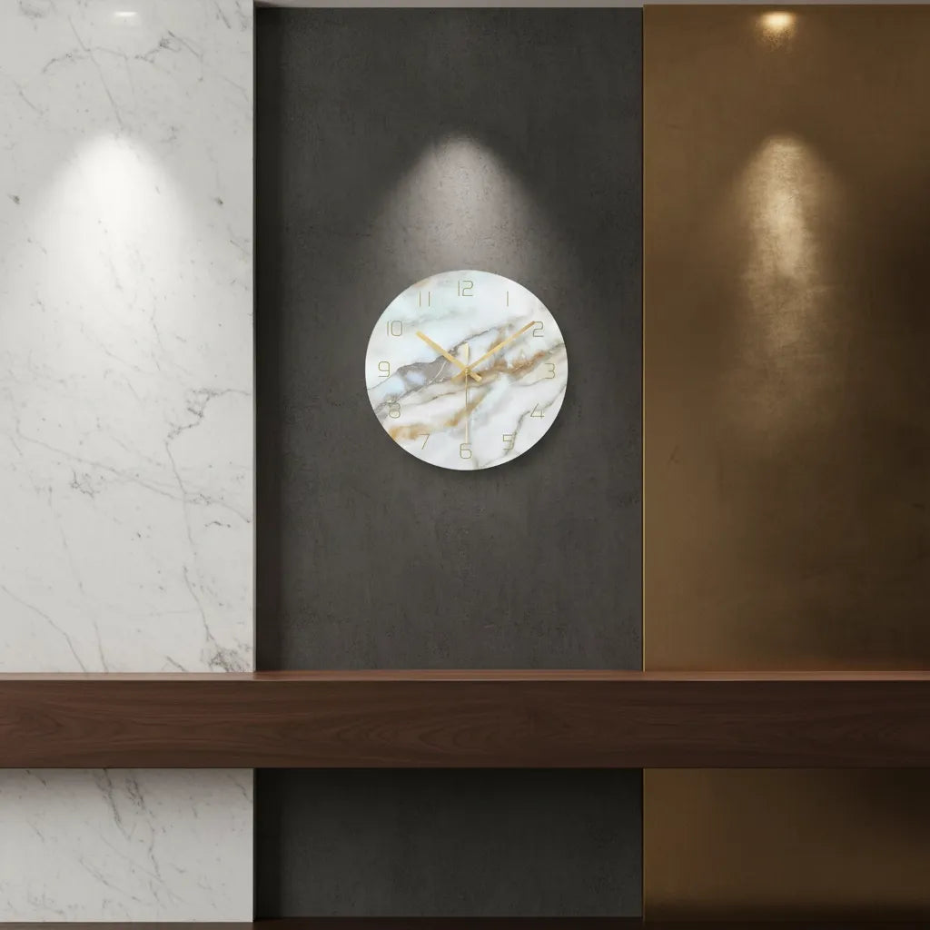 horloge murale design en verre