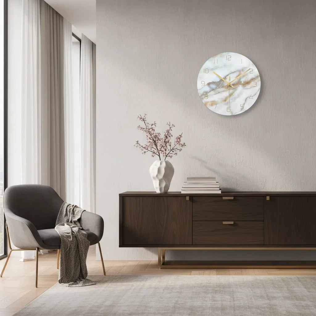 horloge murale design en verre