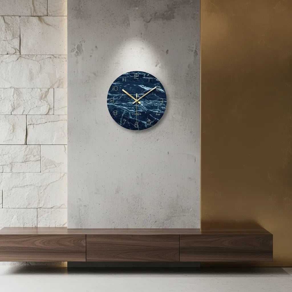 horloge murale design en verre
