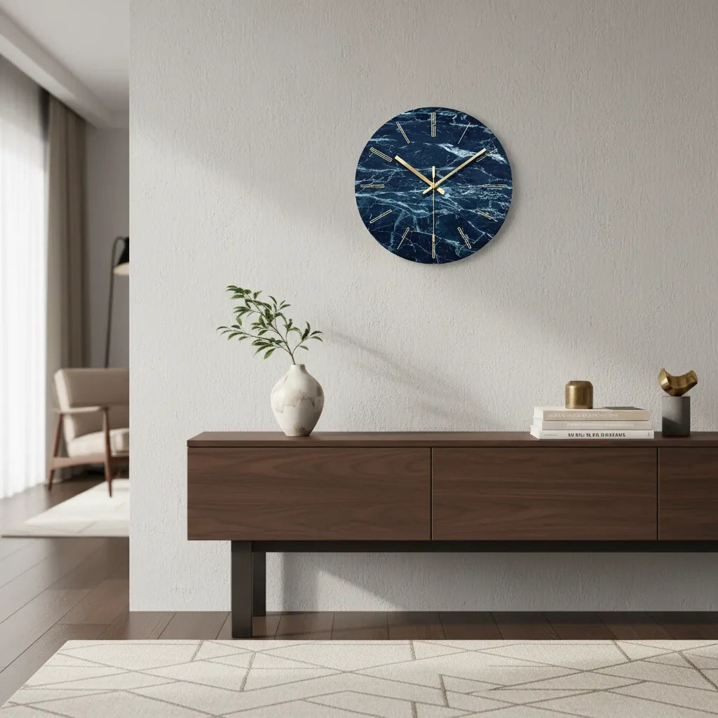 horloge murale design en verre