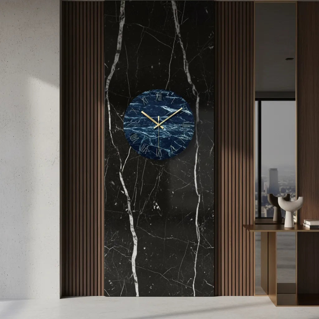 horloge murale design en verre