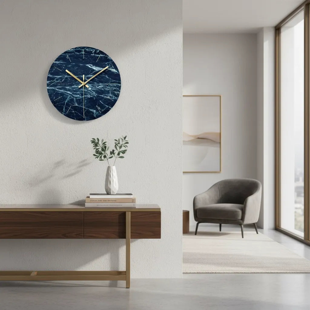 horloge murale design en verre