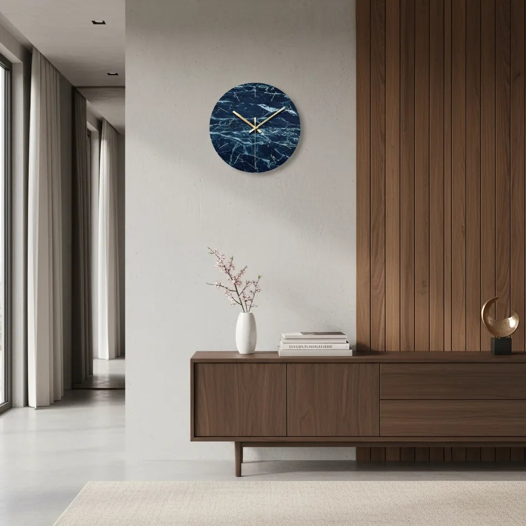 horloge murale design en verre