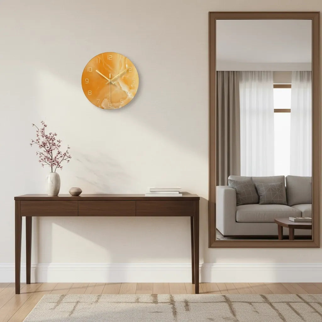 horloge murale design en verre