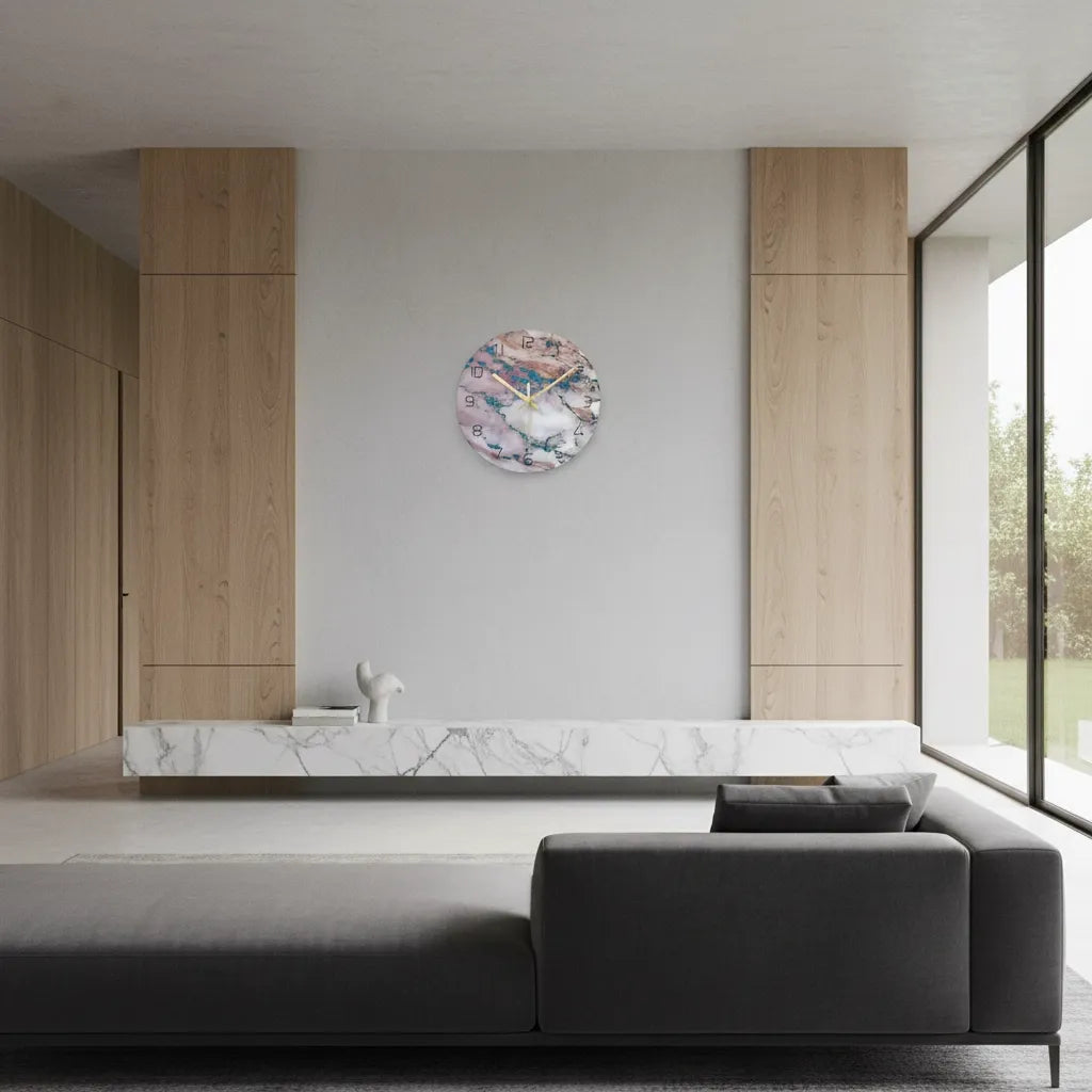 horloge murale design en verre