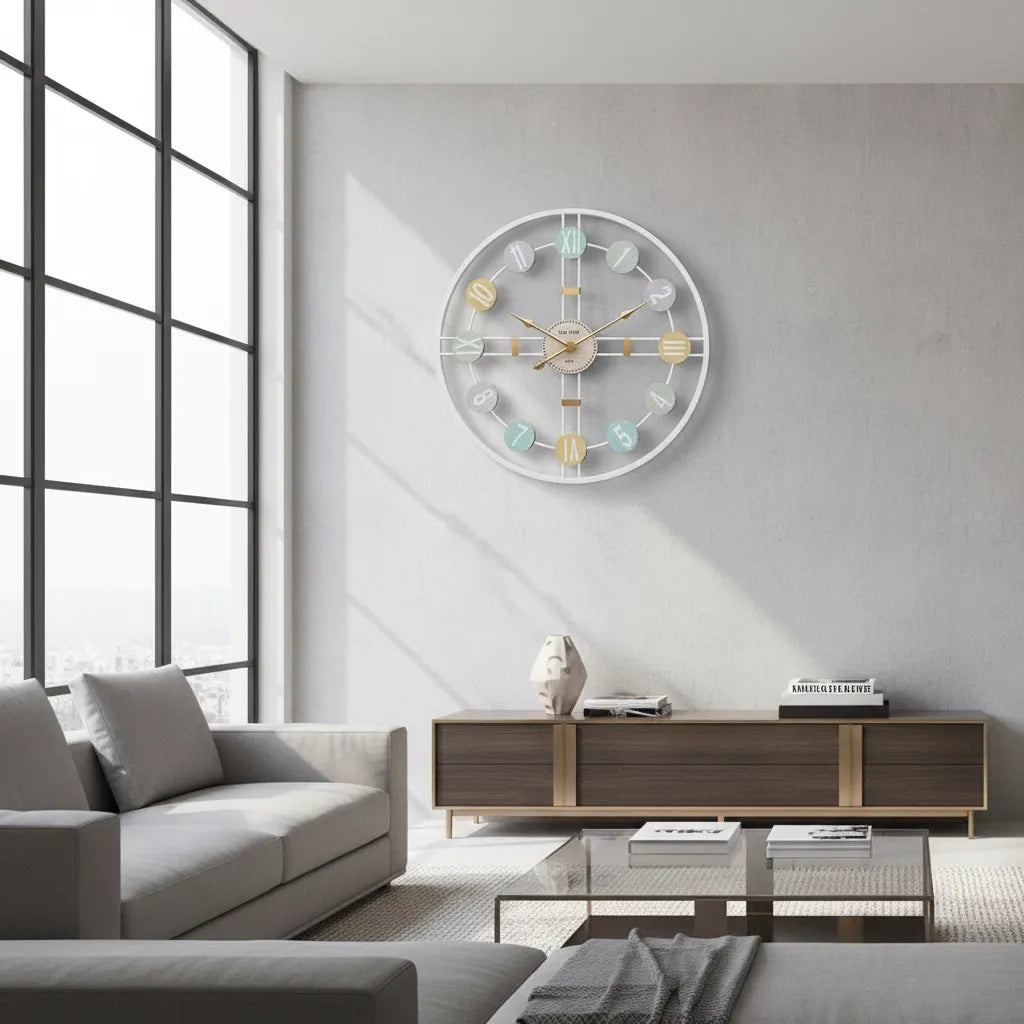 Horloge murale design rétro 3D