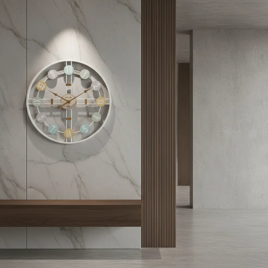 Horloge murale design rétro 3D