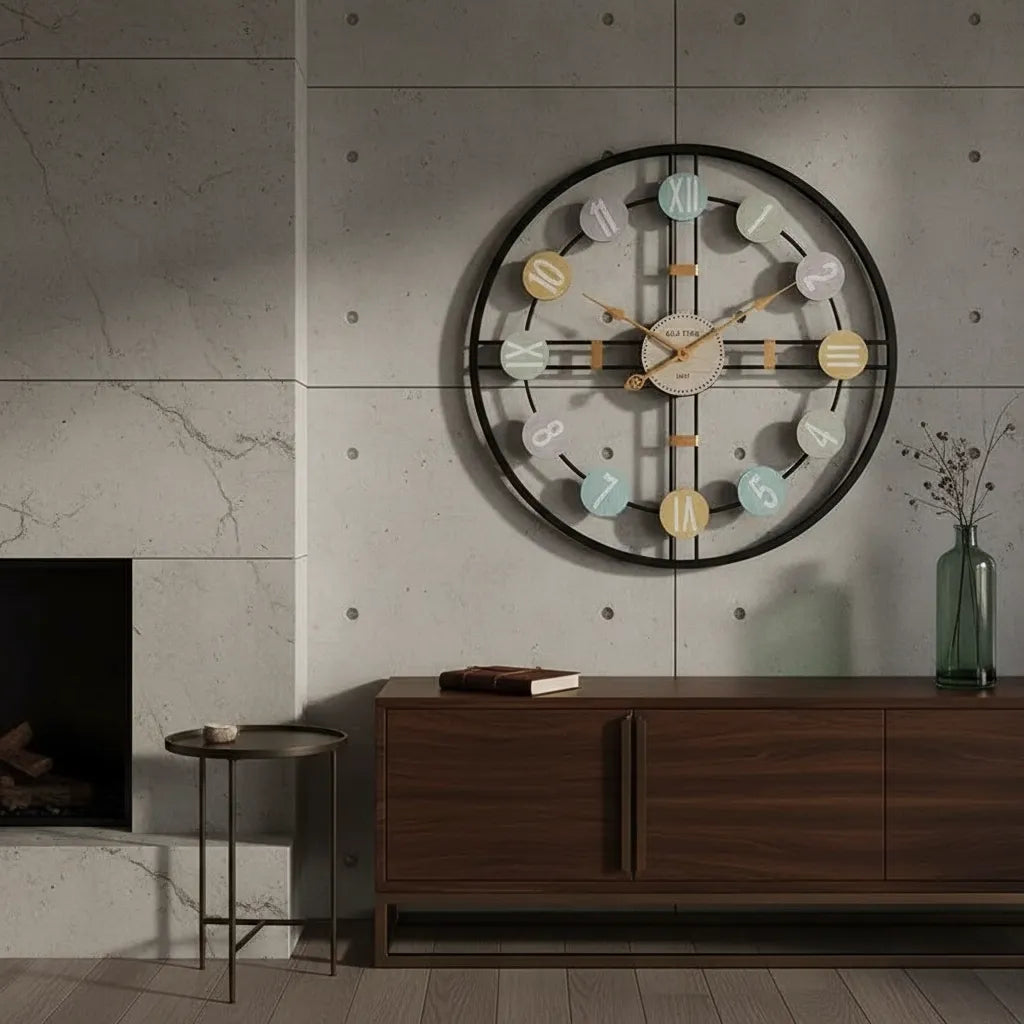 Horloge murale design rétro 3D