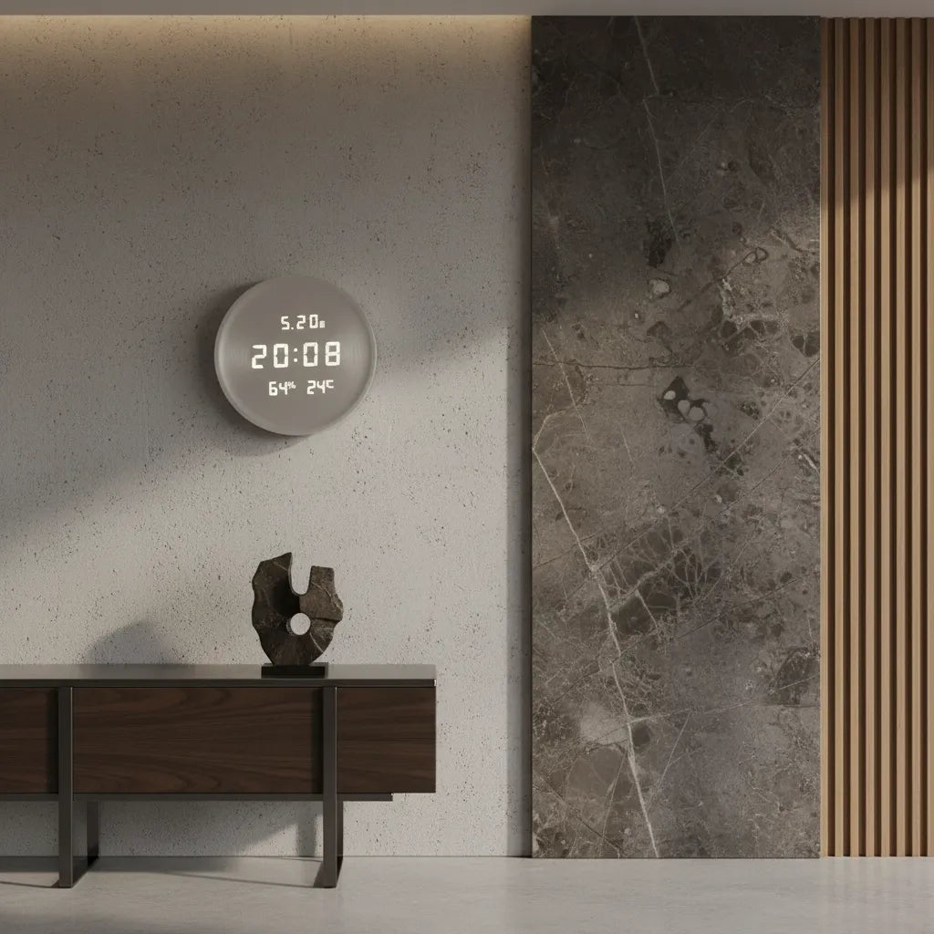Horloge murale Digitale en Bois