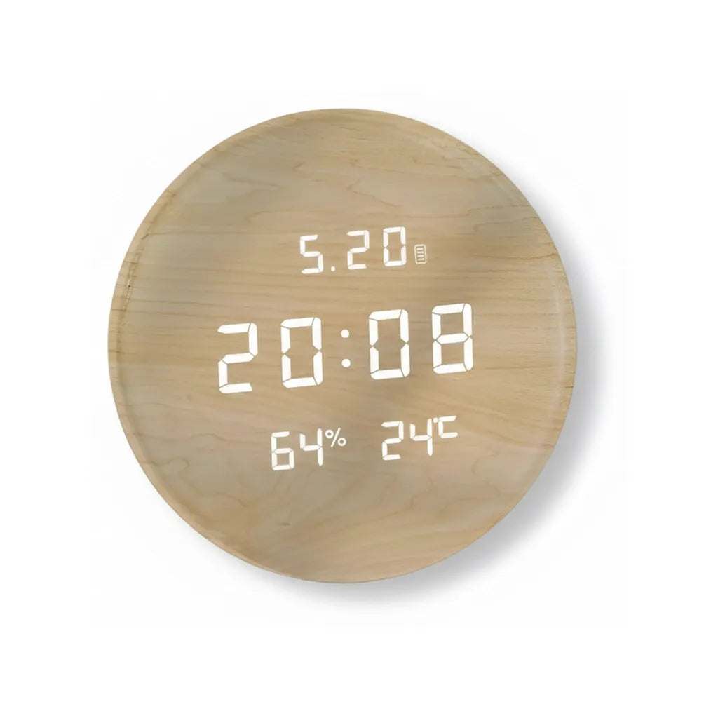 Horloge murale Digitale en Bois