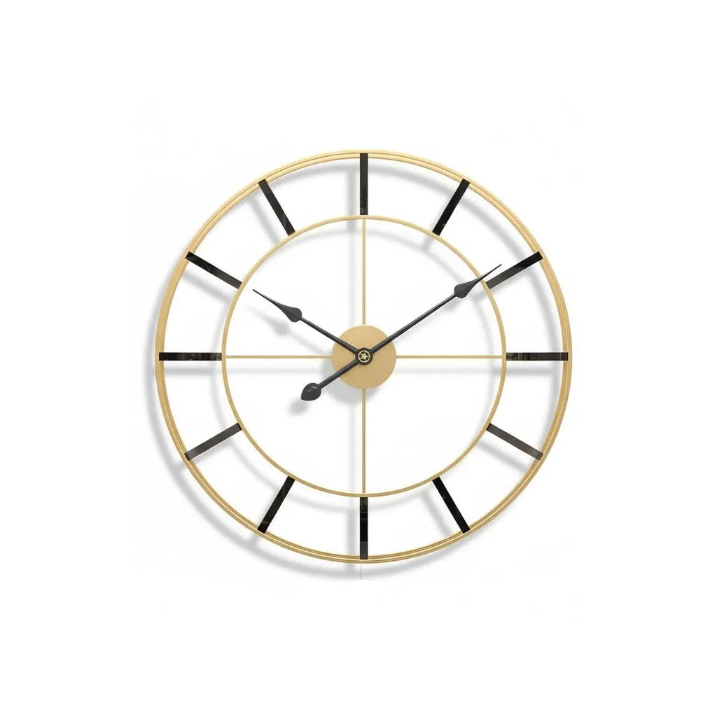 Horloge Murale Dorée Design Minimaliste
