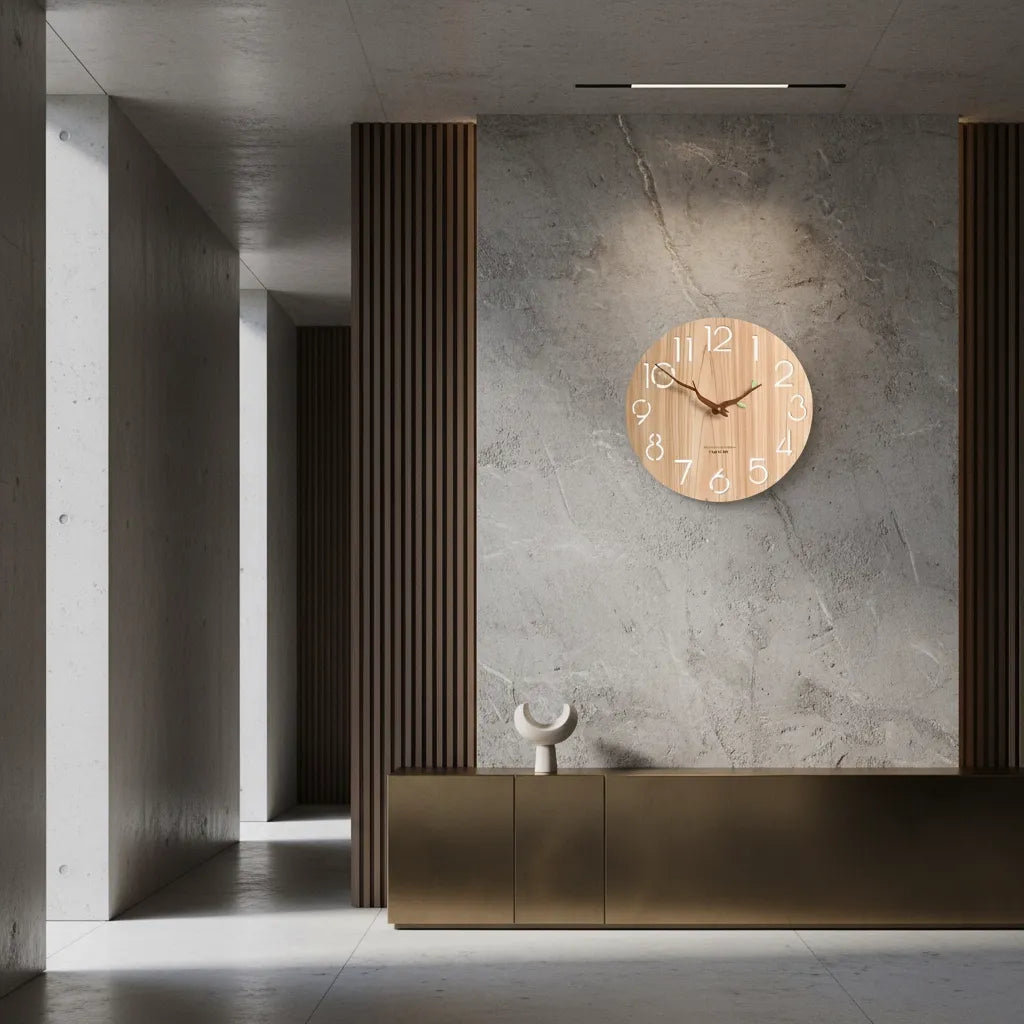 Horloge Murale en Bois de bambou