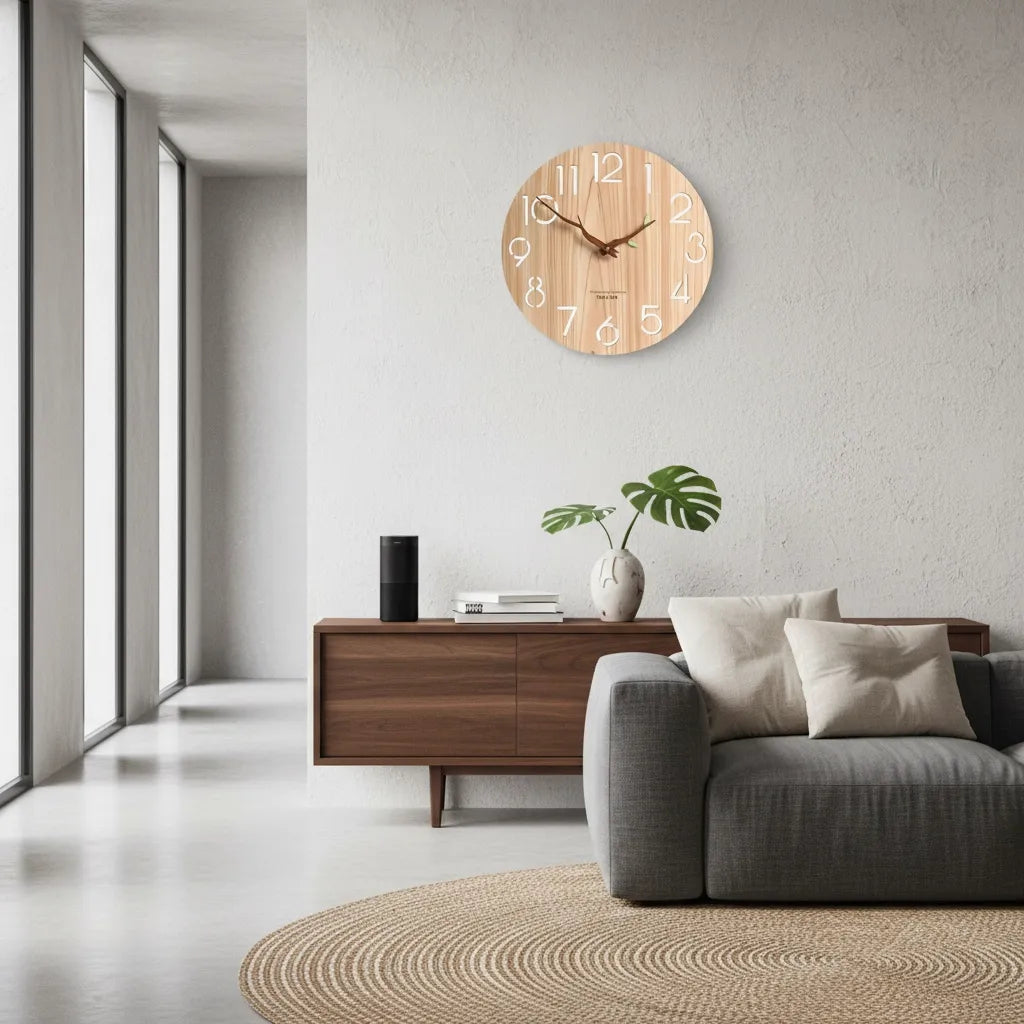 Horloge Murale en Bois de bambou