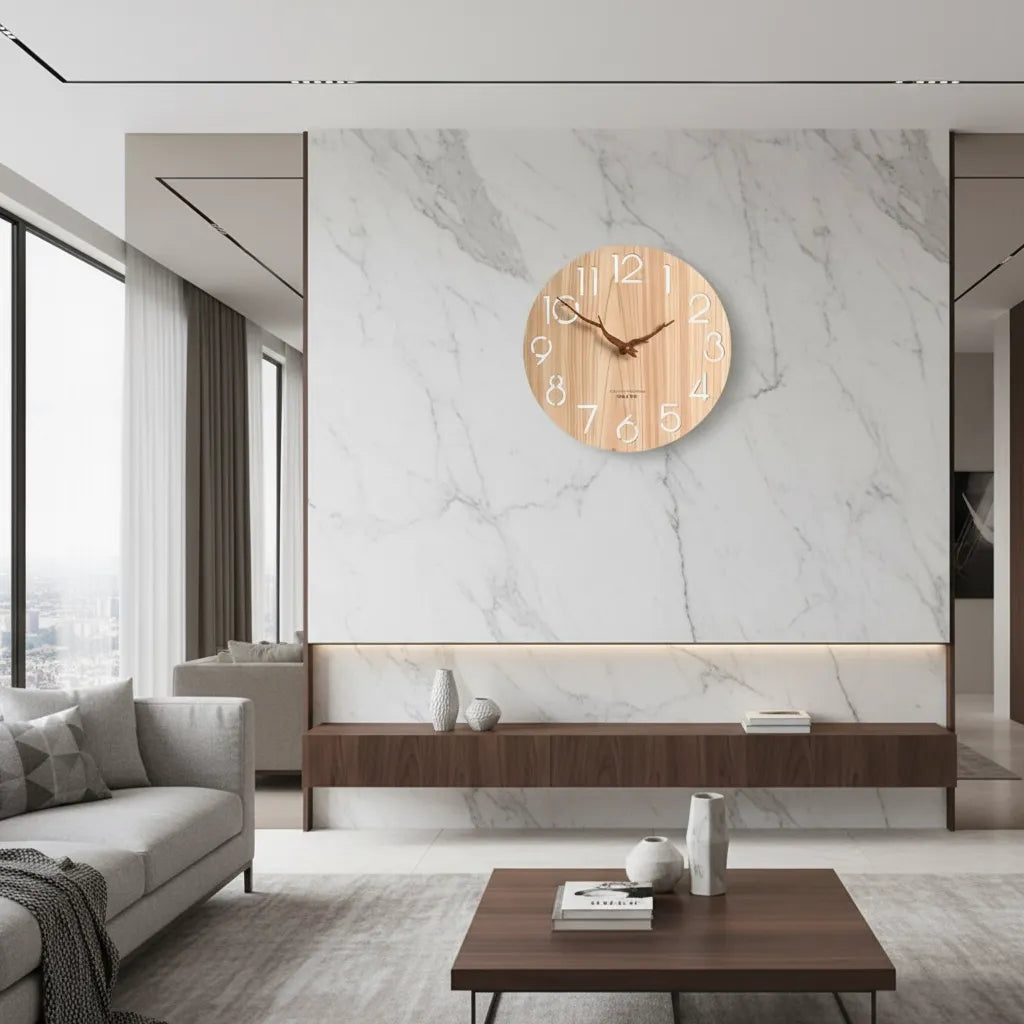 Horloge Murale en Bois de bambou