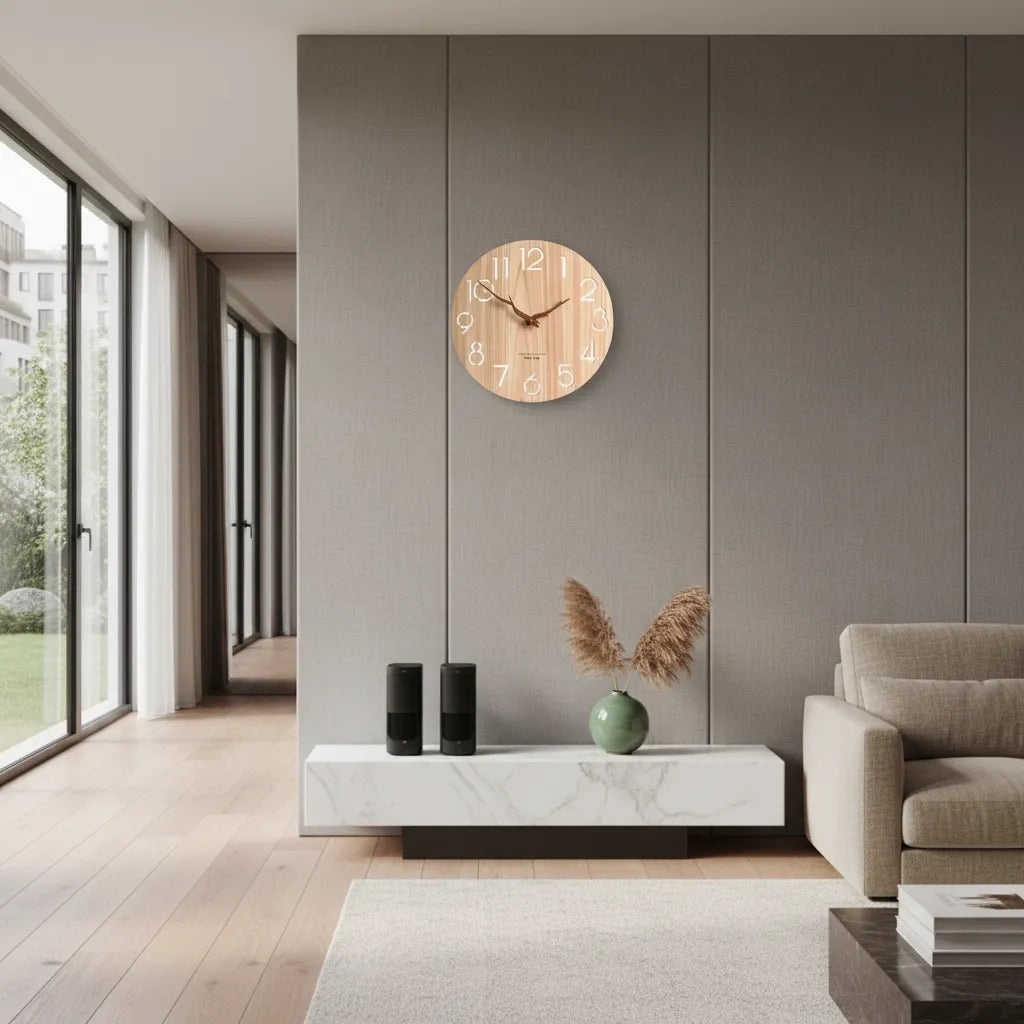 Horloge Murale en Bois de bambou