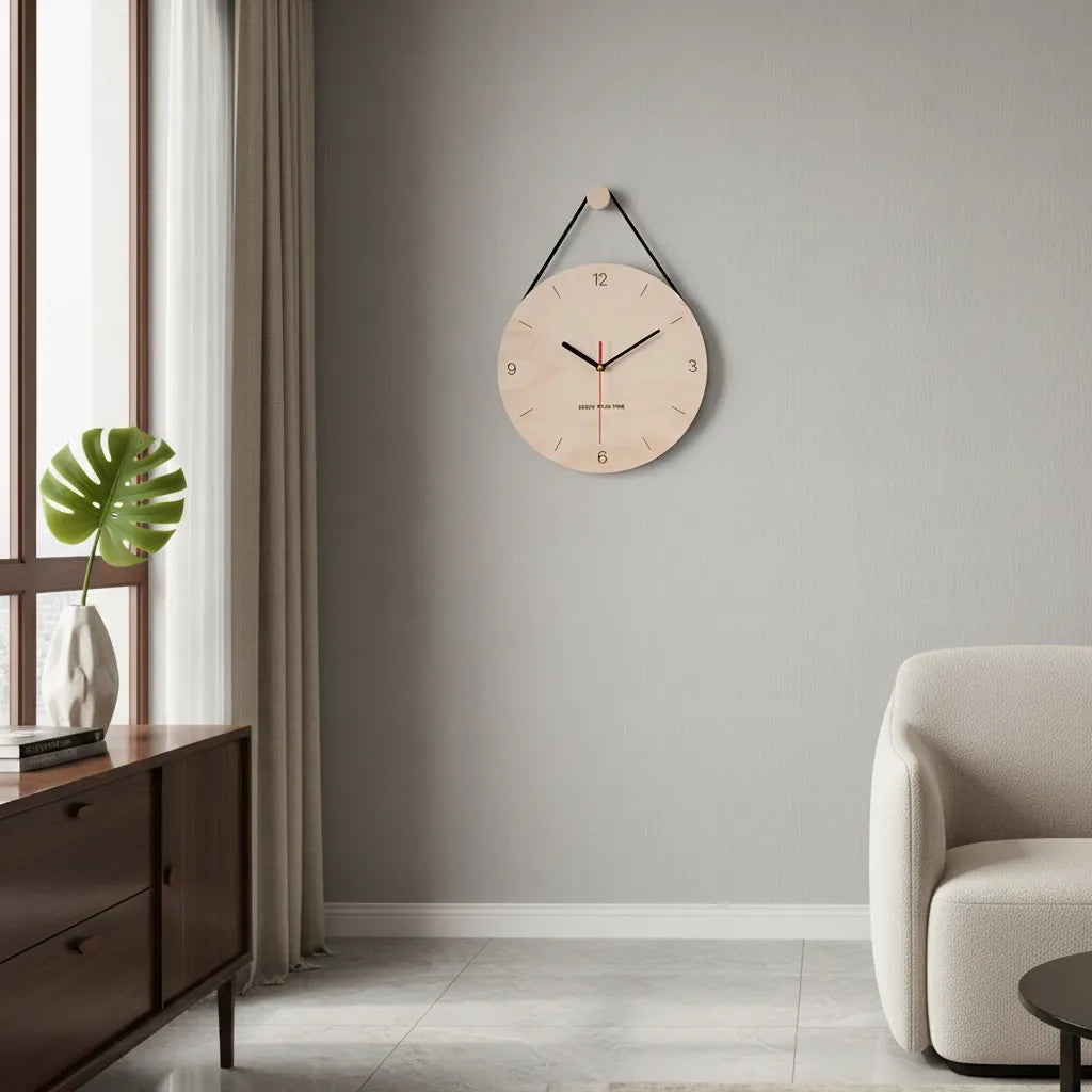 Horloge Murale en Bois de Bouleau