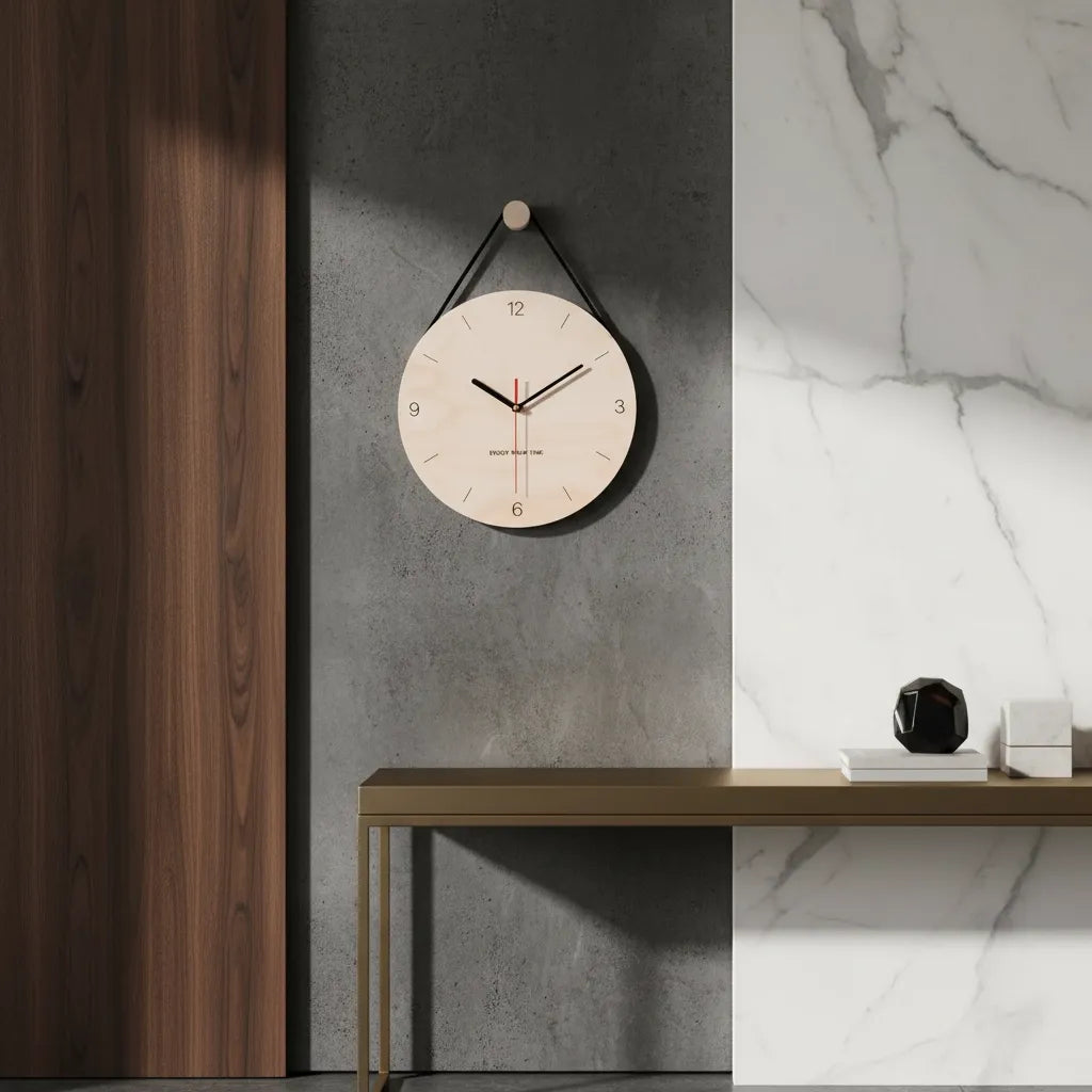 Horloge Murale en Bois de Bouleau
