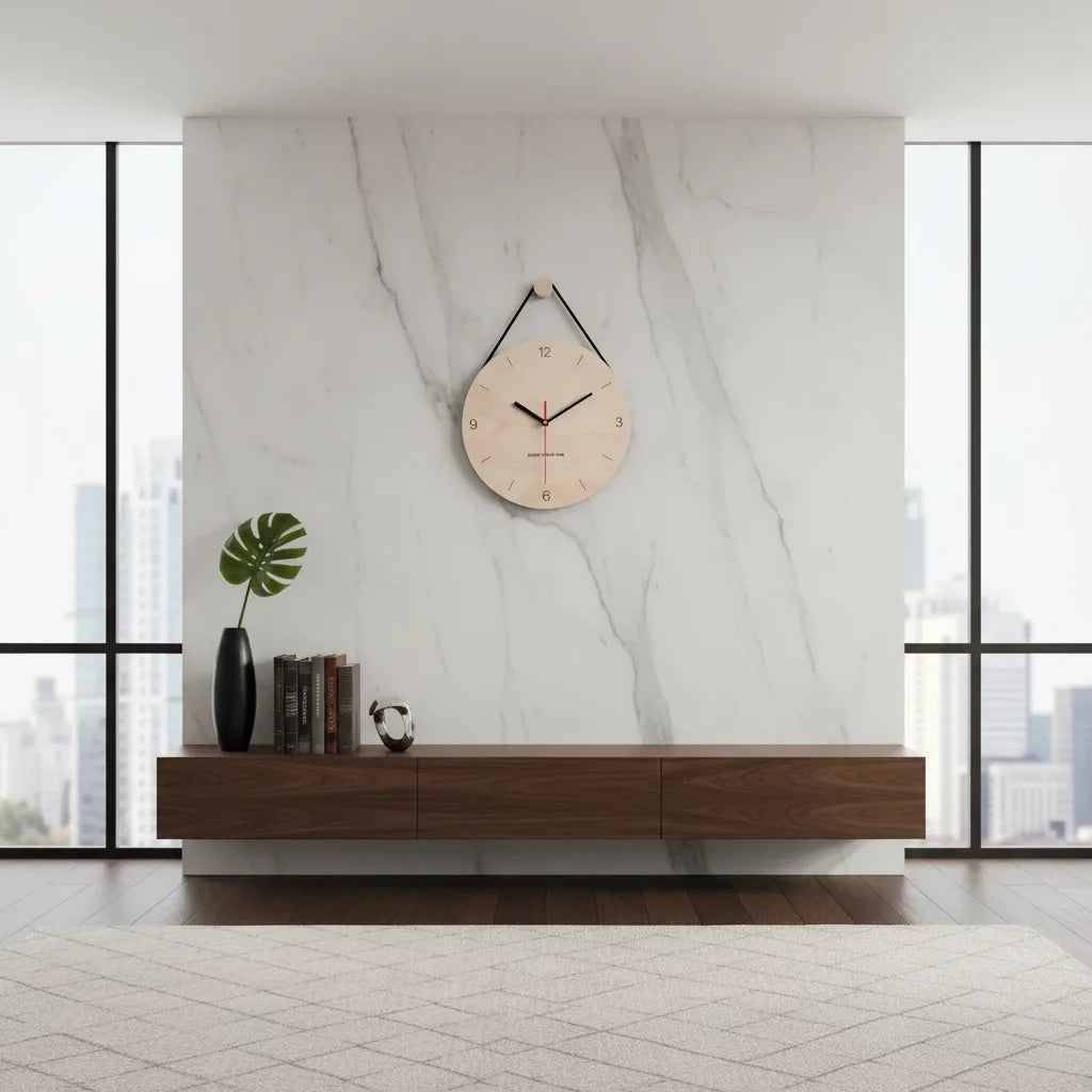 Horloge Murale en Bois de Bouleau