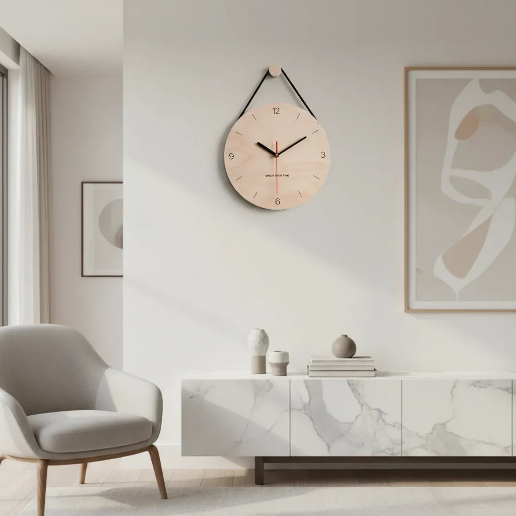Horloge Murale en Bois de Bouleau