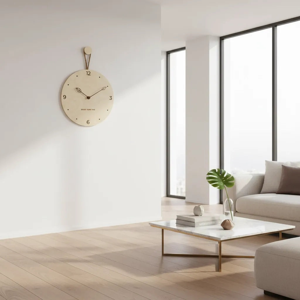 Horloge Murale en Bois de Bouleau