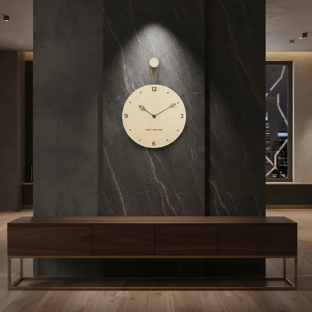 Horloge Murale en Bois de Bouleau