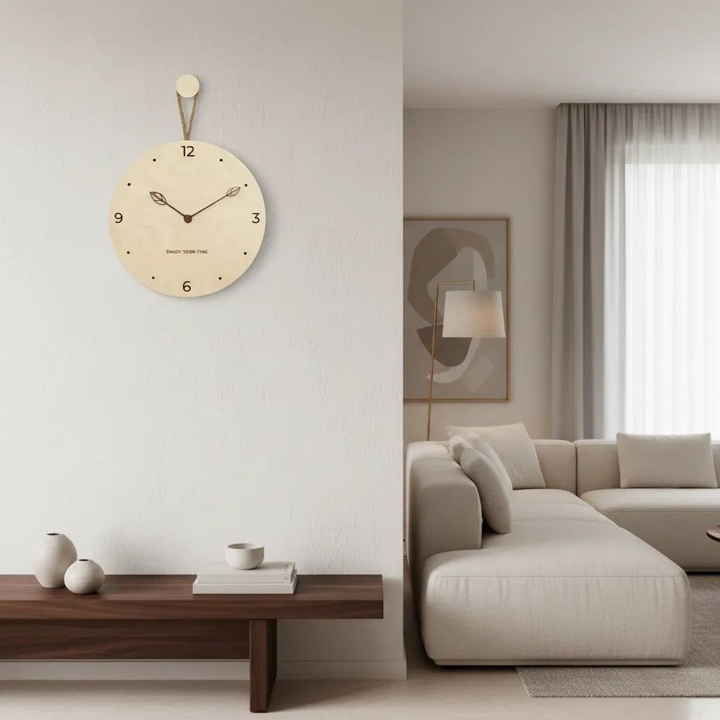 Horloge Murale en Bois de Bouleau