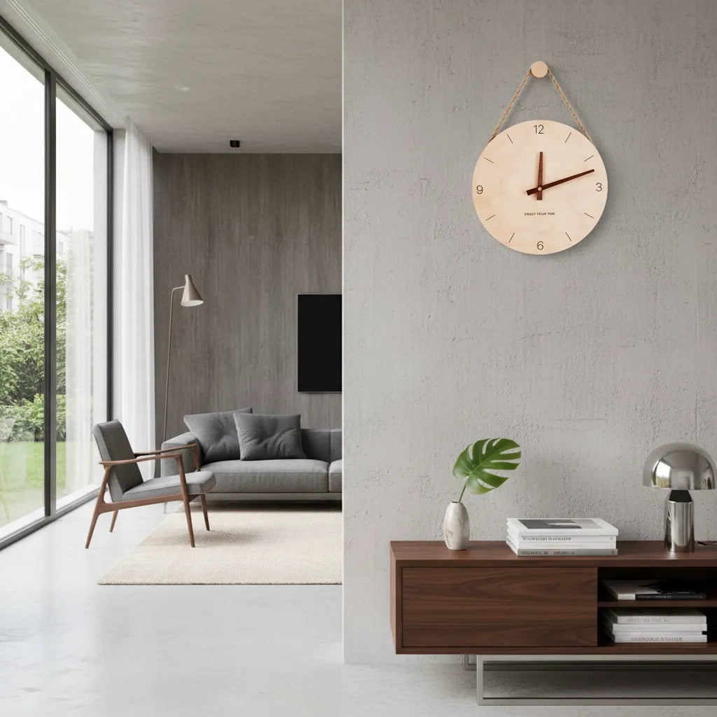Horloge Murale en Bois de Bouleau