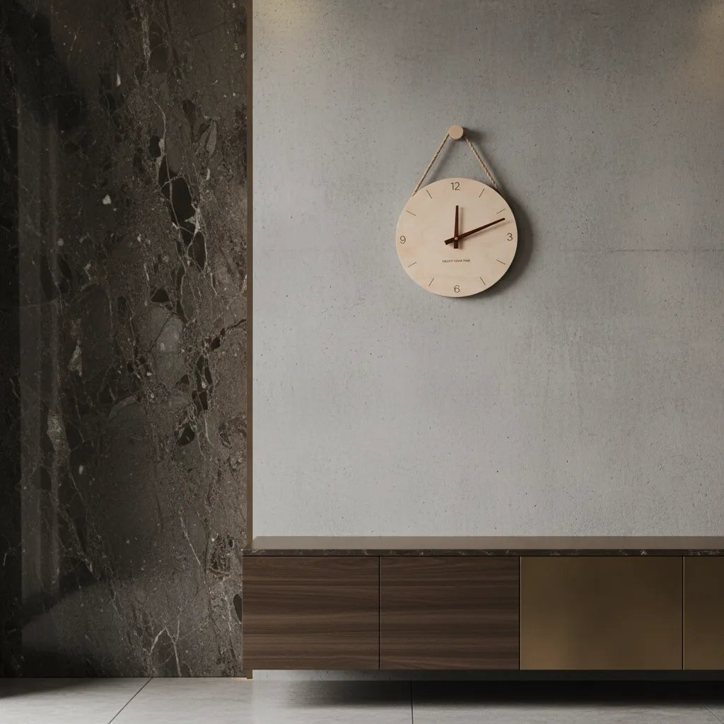 Horloge Murale en Bois de Bouleau