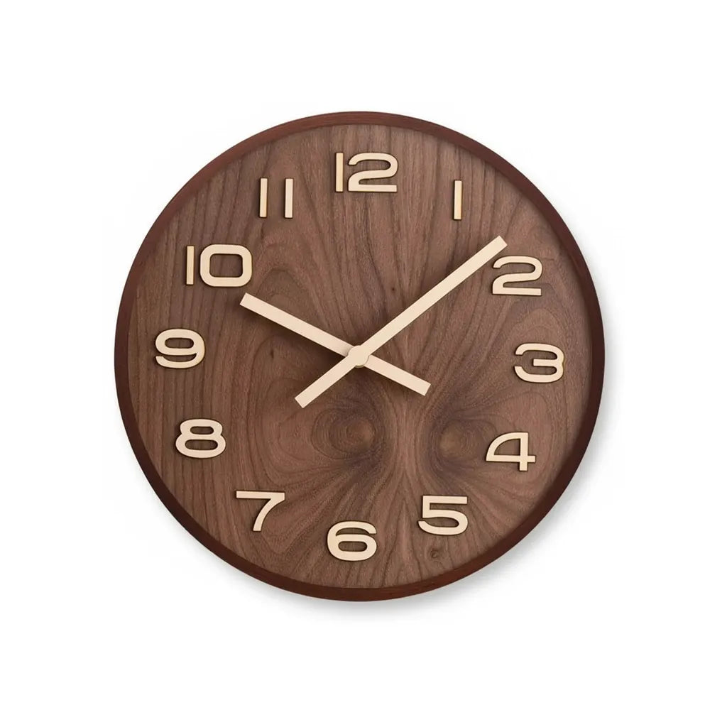 Horloge Murale en Bois de Noyer
