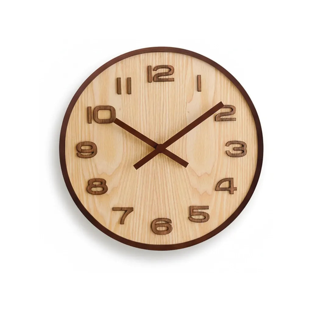 Horloge Murale en Bois de Noyer