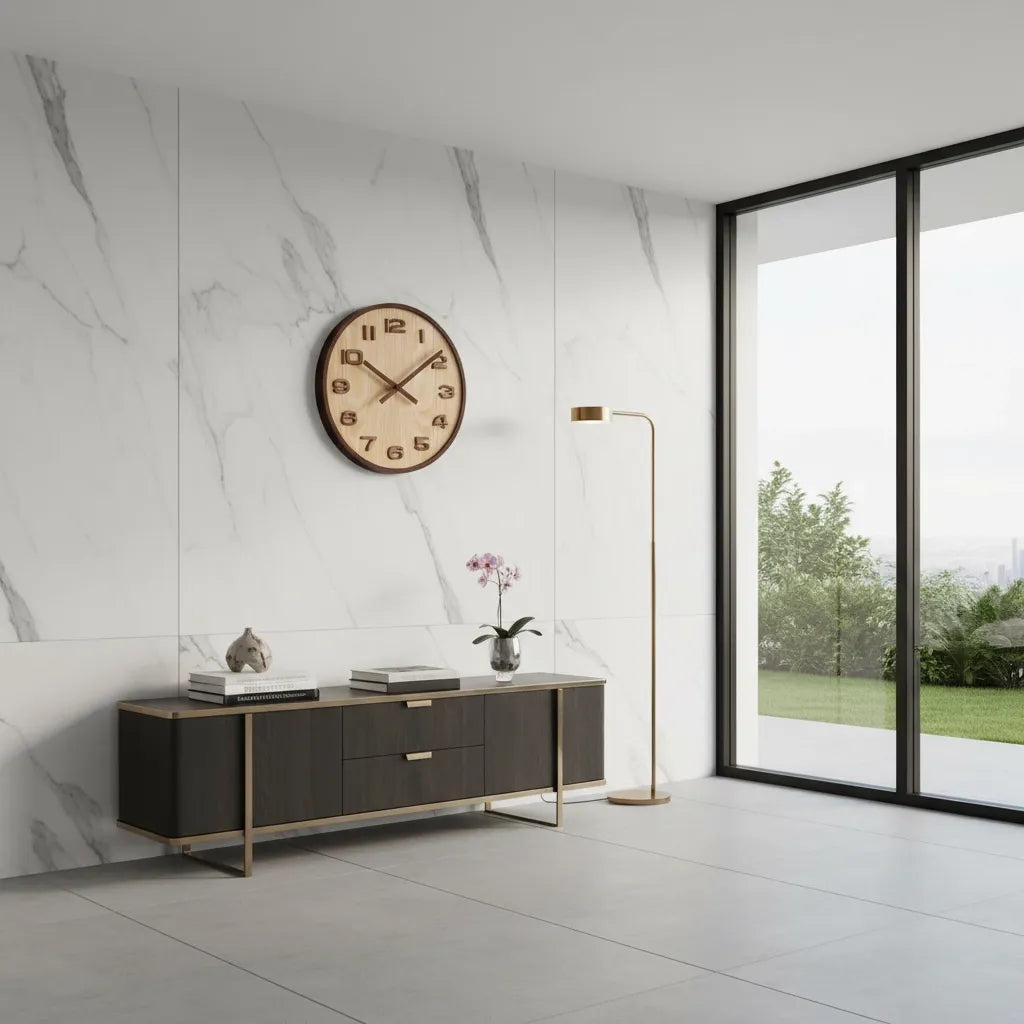Horloge Murale en Bois de Noyer
