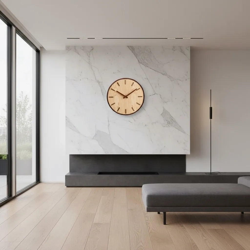 Horloge Murale en Bois de Noyer