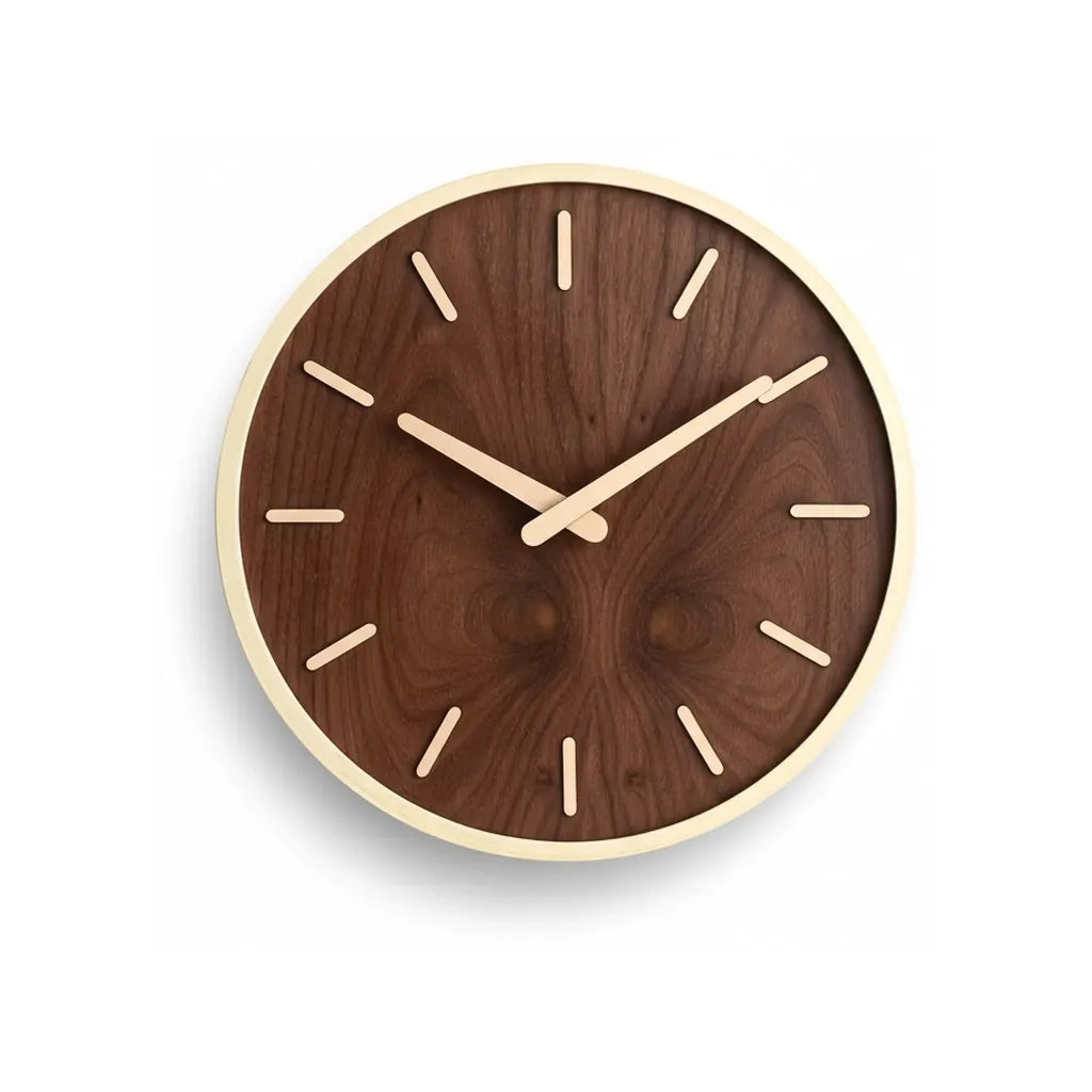 Horloge Murale en Bois de Noyer