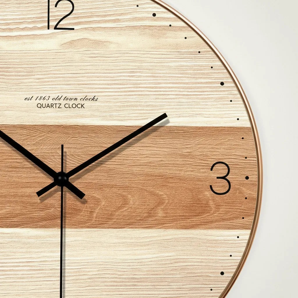 horloge murale en bois double nuance