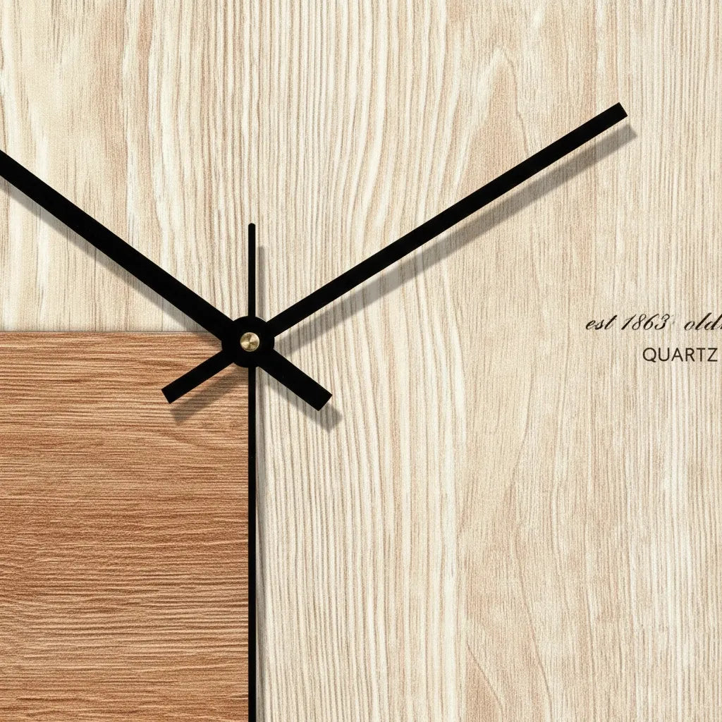horloge murale en bois double nuance