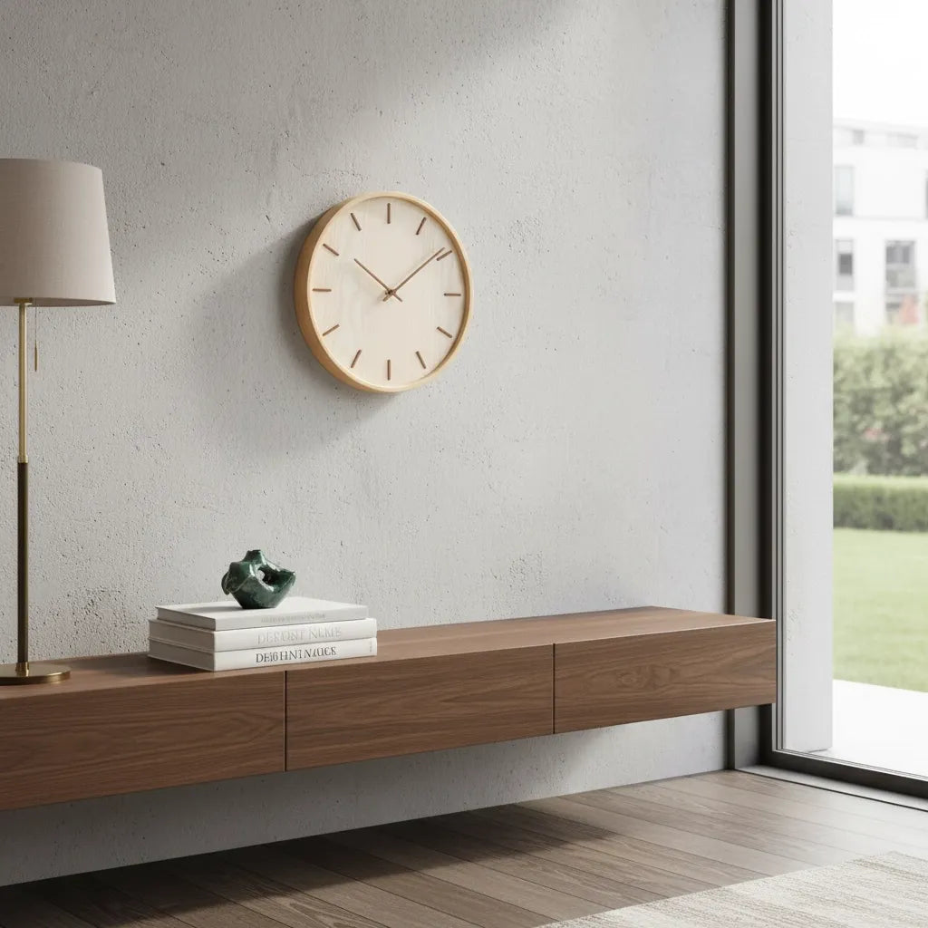Horloge Murale en Bois Naturel
