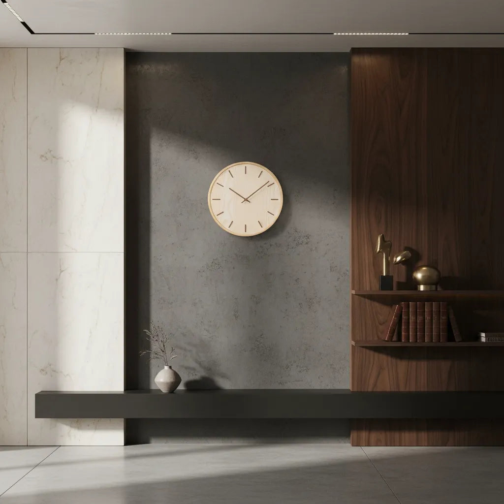 Horloge Murale en Bois Naturel