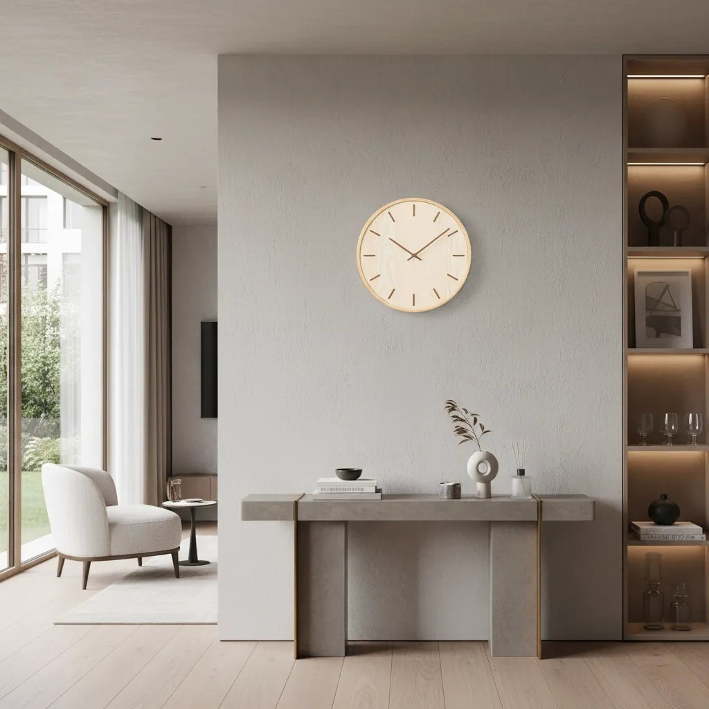 Horloge Murale en Bois Naturel