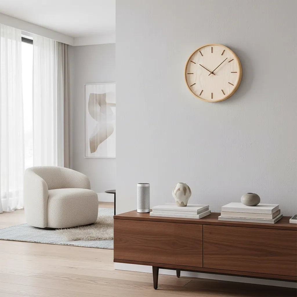 Horloge Murale en Bois Naturel