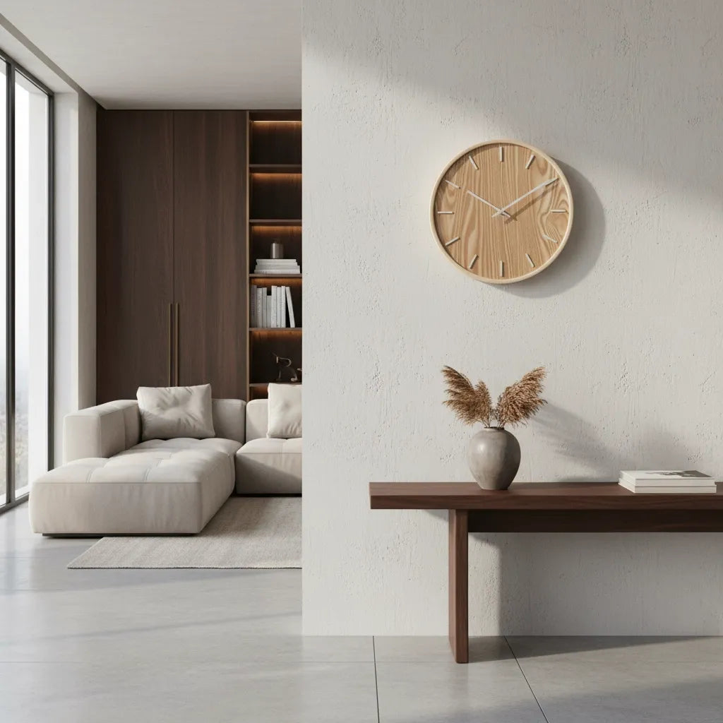 Horloge Murale en Bois Naturel