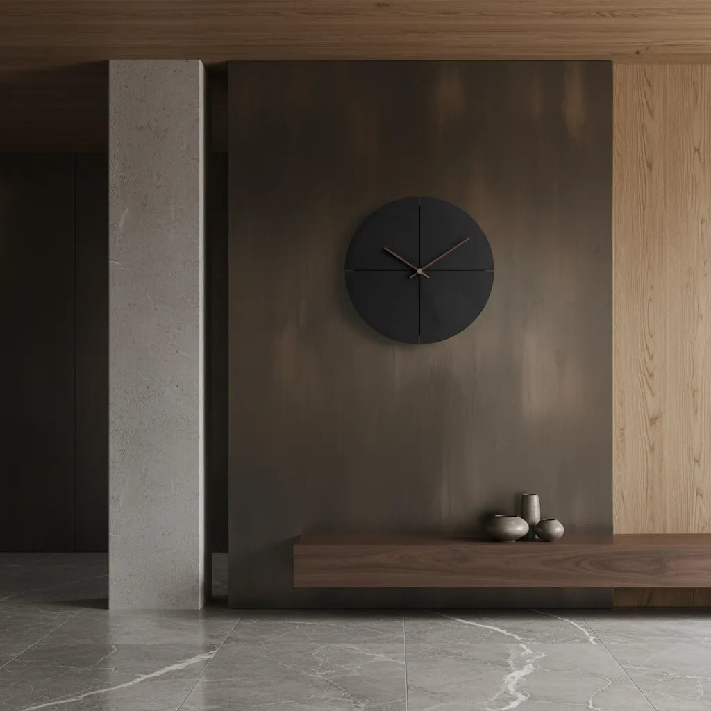 Horloge Murale en Bois Nordique noir