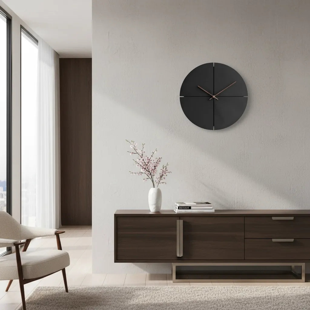 Horloge Murale en Bois Nordique noir