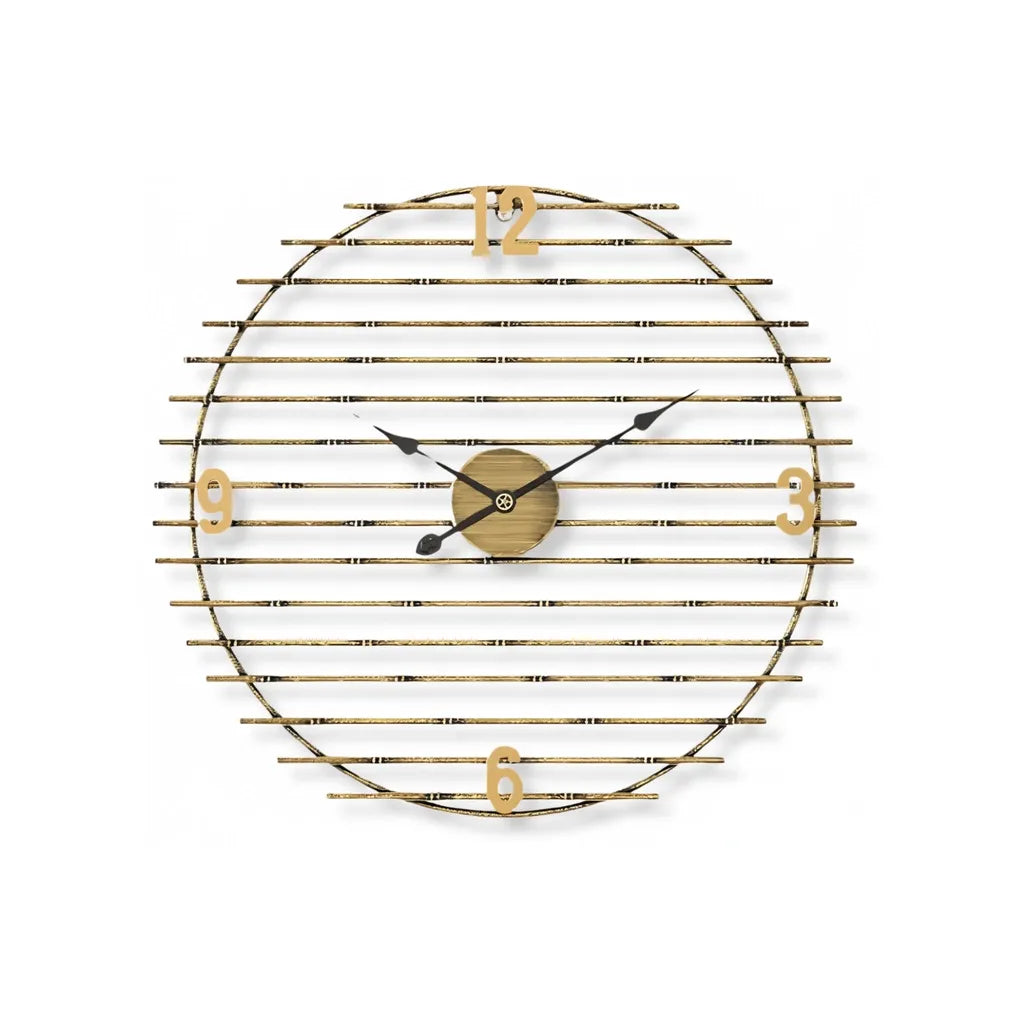Horloge Murale en Métal Doré
