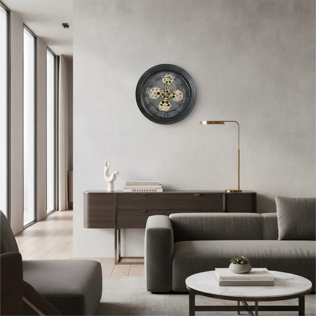 Horloge Murale Engrenages Apparents