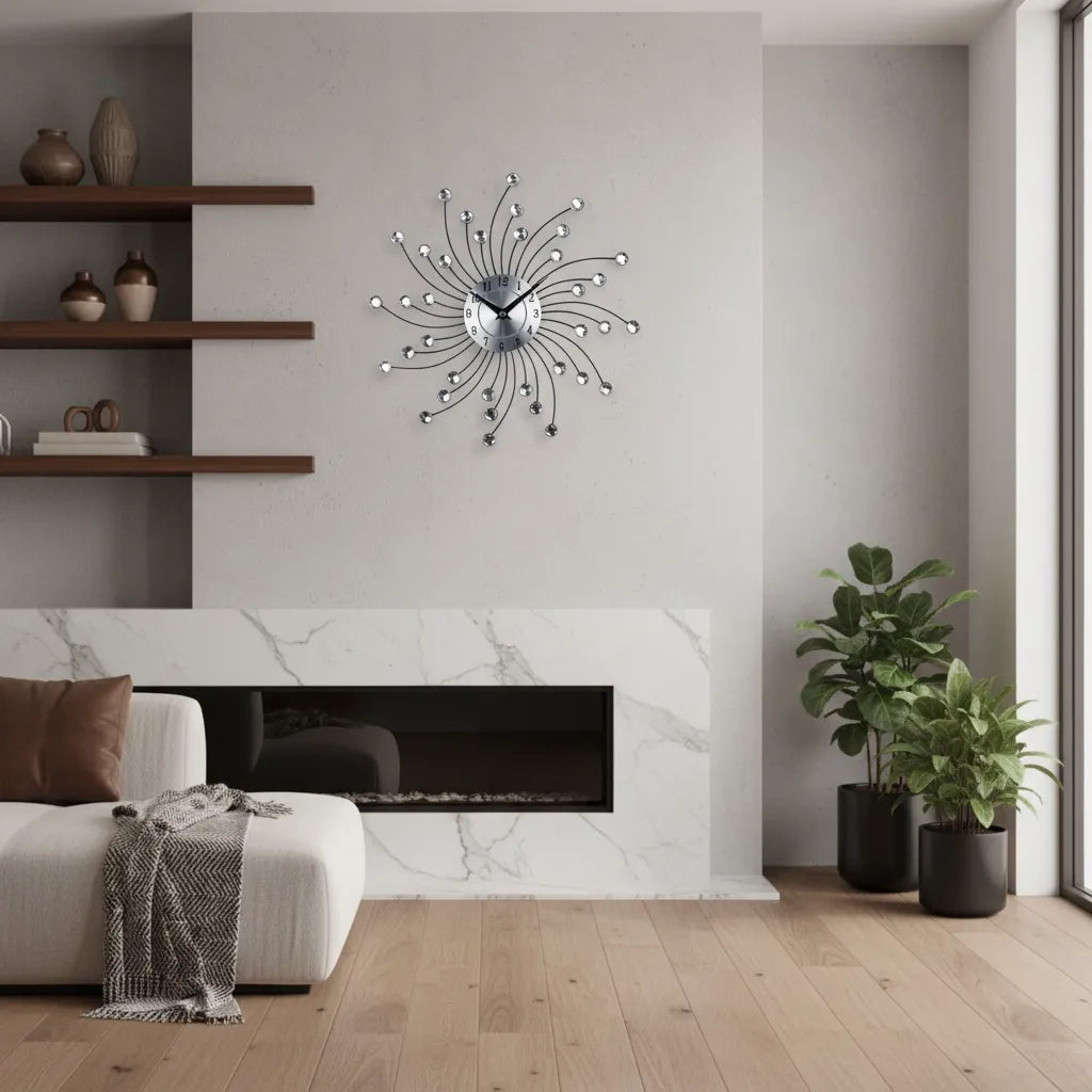 Horloge Murale Étoiles de Diamants