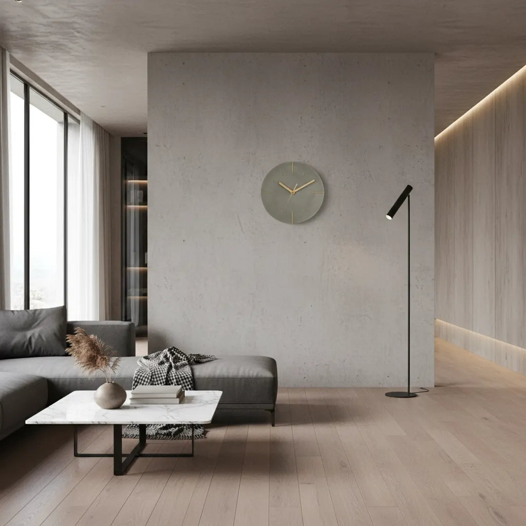 Horloge Murale Imitation Ciment