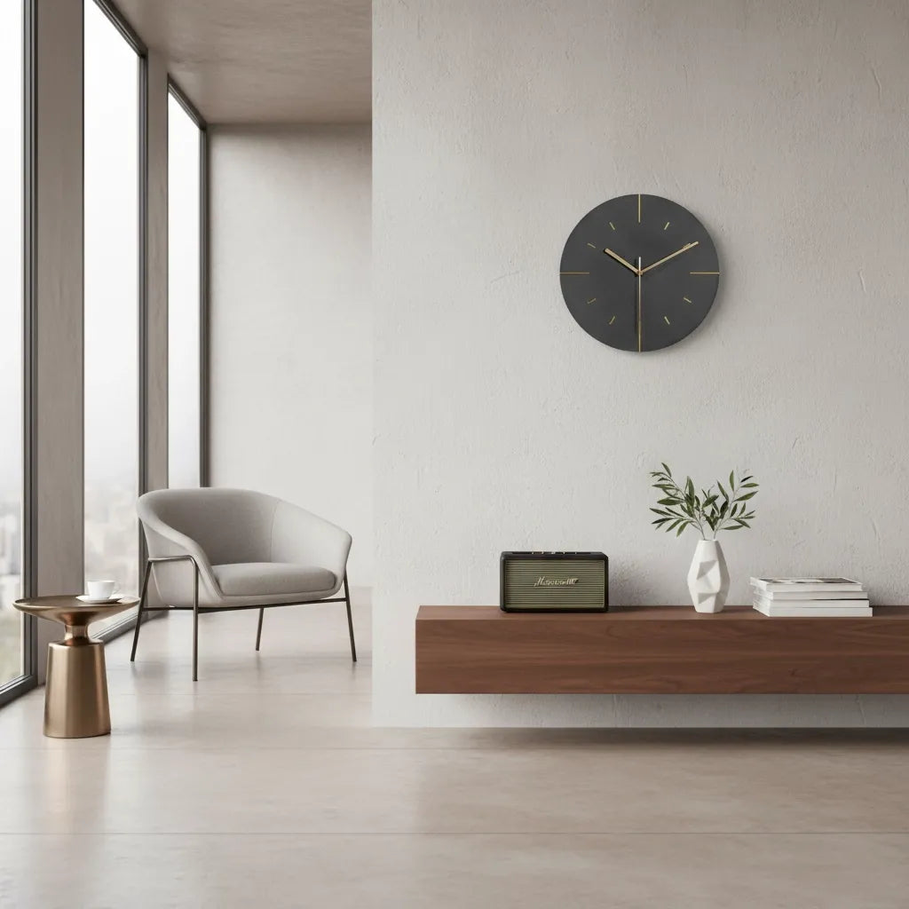 Horloge Murale Imitation Ciment